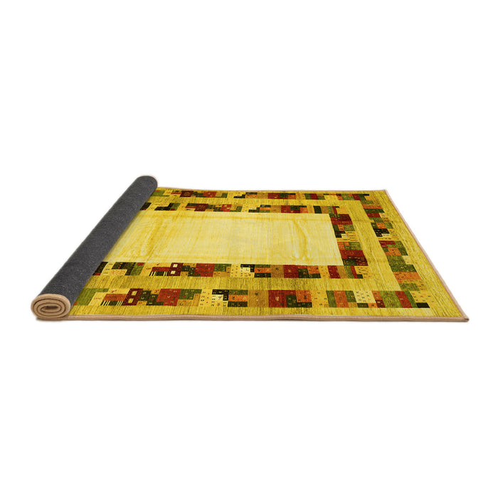 Sideview of Abstract Yellow Contemporary Rug, con1591yw