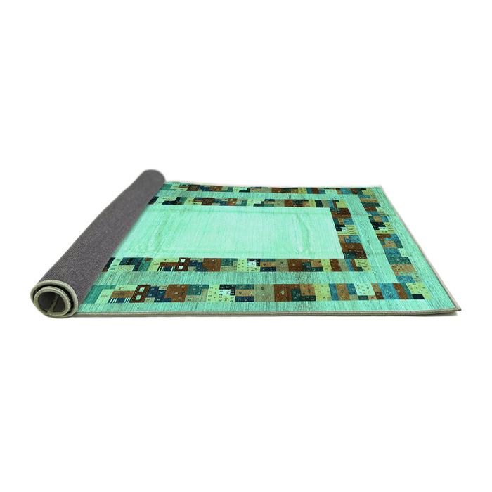 Sideview of Abstract Turquoise Contemporary Rug, con1591turq