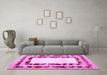 Machine Washable Abstract Pink Contemporary Rug in a Living Room, wshcon1591pnk