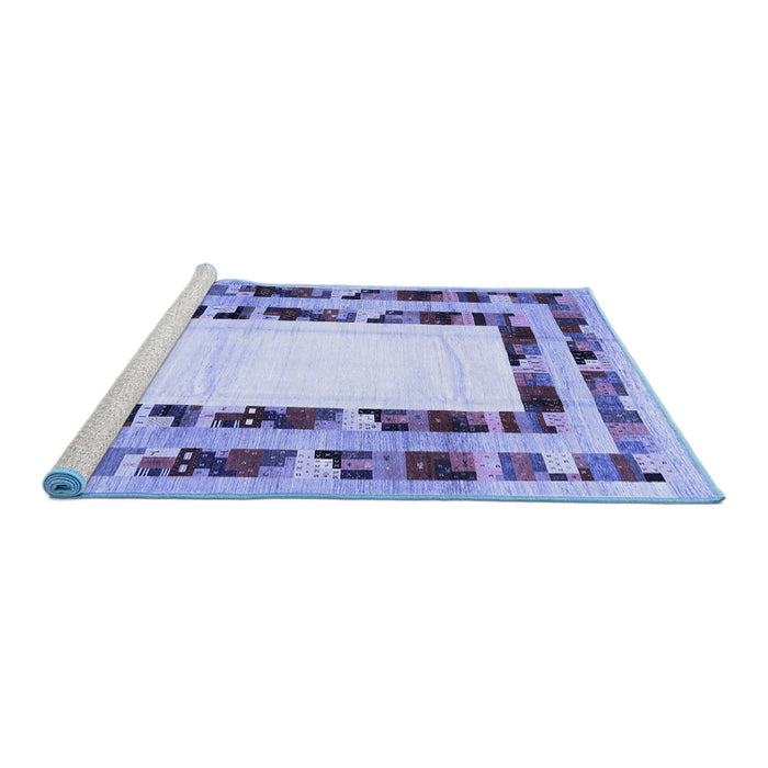 Sideview of Machine Washable Abstract Blue Contemporary Rug, wshcon1591blu