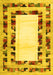 Machine Washable Abstract Yellow Contemporary Rug, wshcon1591yw