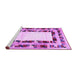 Sideview of Machine Washable Abstract Purple Contemporary Area Rugs, wshcon1591pur