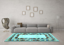 Machine Washable Abstract Light Blue Contemporary Rug in a Living Room, wshcon1591lblu