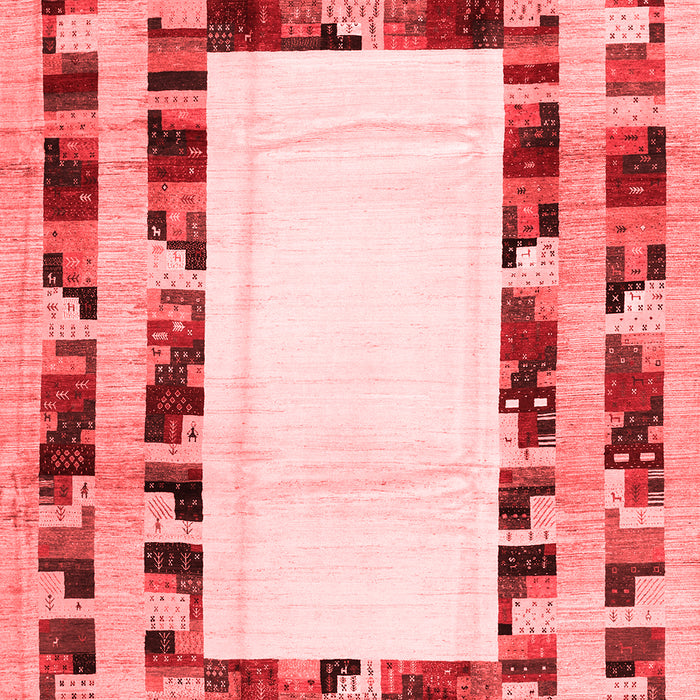 Machine Washable Abstract Red Contemporary Rug, wshcon1591red