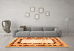 Machine Washable Abstract Orange Contemporary Area Rugs in a Living Room, wshcon1591org