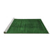 Sideview of Machine Washable Abstract Emerald Green Contemporary Area Rugs, wshcon1592emgrn