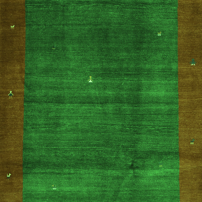 Serging Thickness of Machine Washable Abstract Green Contemporary Area Rugs, wshcon1592grn