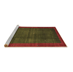 Sideview of Machine Washable Abstract Brown Contemporary Rug, wshcon1592brn