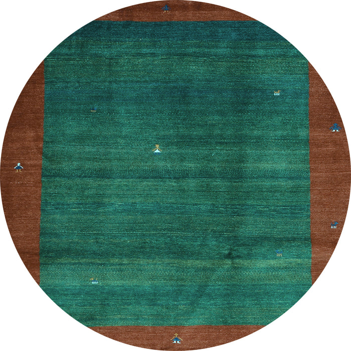 Round Machine Washable Abstract Light Blue Contemporary Rug, wshcon1592lblu