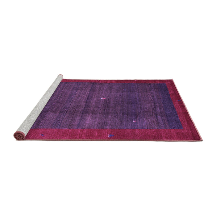 Sideview of Machine Washable Abstract Purple Contemporary Area Rugs, wshcon1592pur