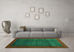 Machine Washable Abstract Turquoise Contemporary Area Rugs in a Living Room,, wshcon1592turq