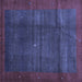 Square Abstract Blue Contemporary Rug, con1592blu