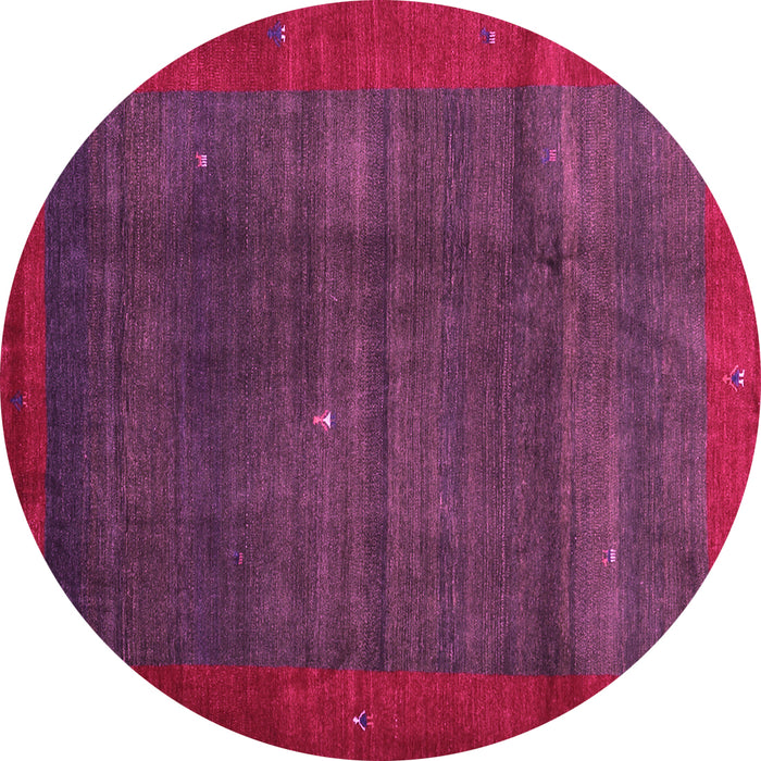 Round Abstract Pink Contemporary Rug, con1592pnk