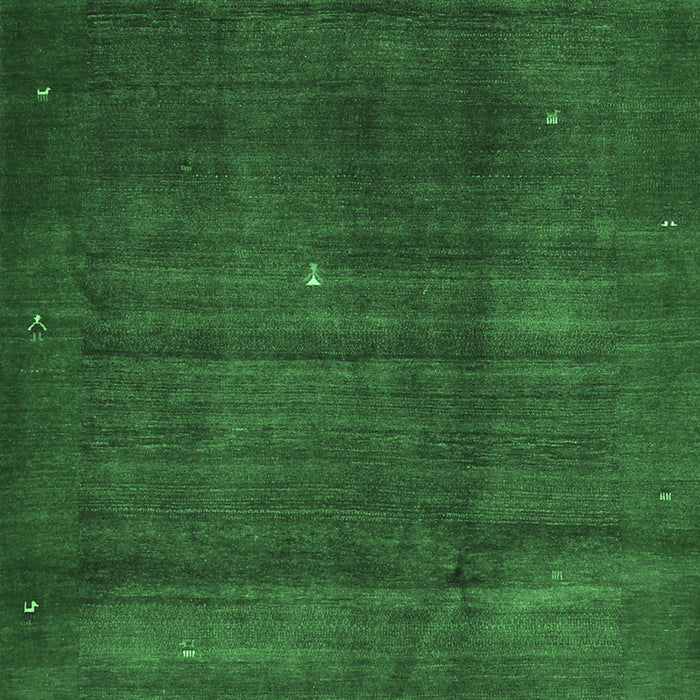 Machine Washable Abstract Emerald Green Contemporary Area Rugs, wshcon1592emgrn
