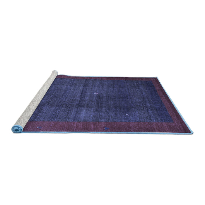 Sideview of Machine Washable Abstract Blue Contemporary Rug, wshcon1592blu