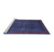 Sideview of Machine Washable Abstract Blue Contemporary Rug, wshcon1592blu