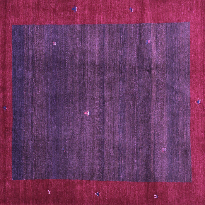 Square Abstract Purple Contemporary Rug, con1592pur