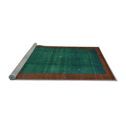 Sideview of Machine Washable Abstract Light Blue Contemporary Rug, wshcon1592lblu