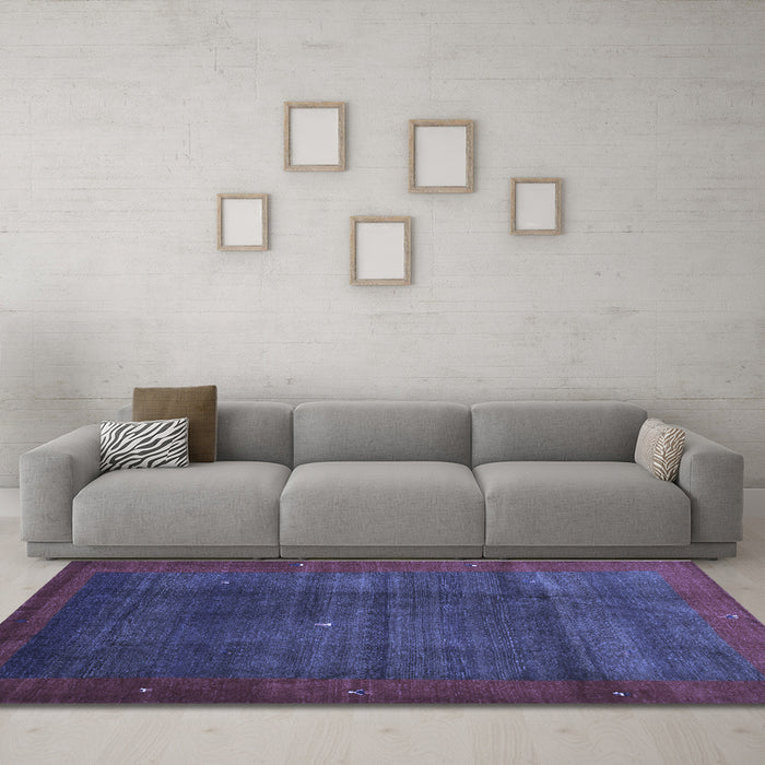 Machine Washable Abstract Blue Contemporary Rug in a Living Room, wshcon1592blu