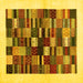 Square Solid Yellow Modern Rug, con1593yw