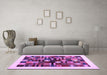 Machine Washable Solid Purple Modern Area Rugs in a Living Room, wshcon1593pur