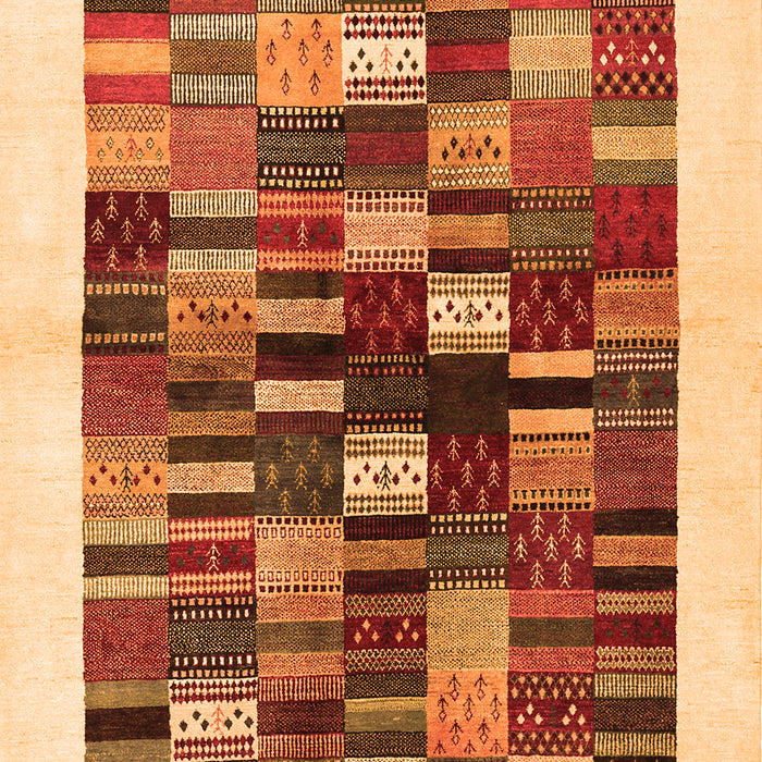 Serging Thickness of Machine Washable Solid Orange Modern Area Rugs, wshcon1593org