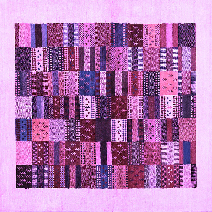 Square Solid Purple Modern Rug, con1593pur