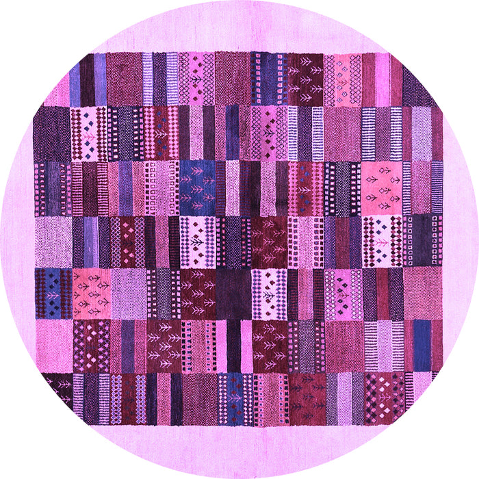 Round Solid Purple Modern Rug, con1593pur