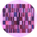 Round Solid Purple Modern Rug, con1593pur