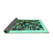 Sideview of Solid Turquoise Modern Rug, con1593turq