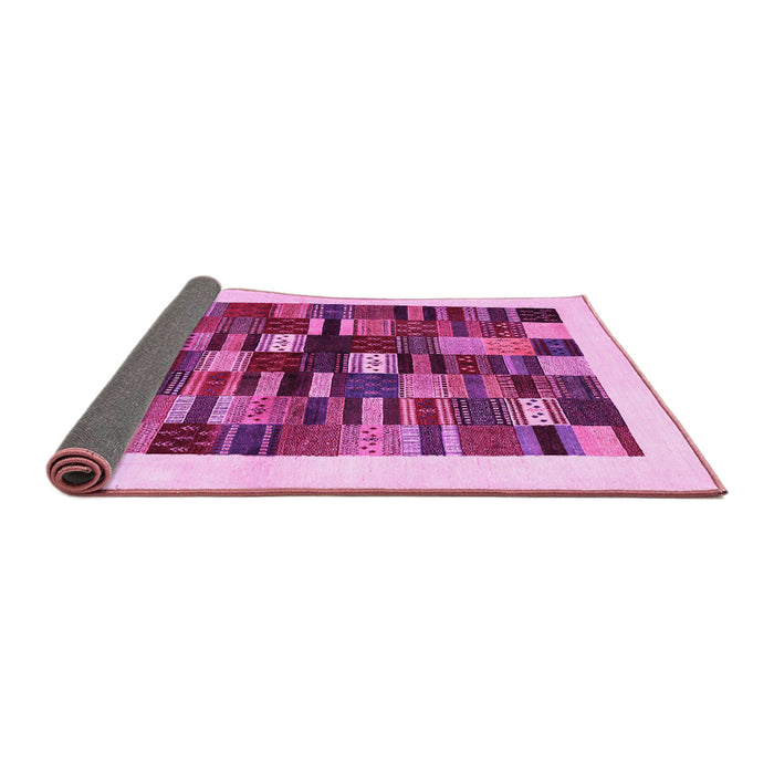 Sideview of Solid Pink Modern Rug, con1593pnk