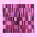 Square Solid Pink Modern Rug, con1593pnk