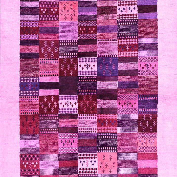 Machine Washable Solid Pink Modern Rug, wshcon1593pnk