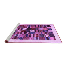 Sideview of Machine Washable Solid Purple Modern Area Rugs, wshcon1593pur