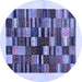 Round Solid Blue Modern Rug, con1593blu