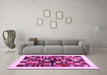 Machine Washable Solid Pink Modern Rug in a Living Room, wshcon1593pnk