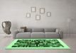 Machine Washable Solid Emerald Green Modern Area Rugs in a Living Room,, wshcon1593emgrn