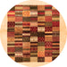 Square Solid Orange Modern Rug, con1593org