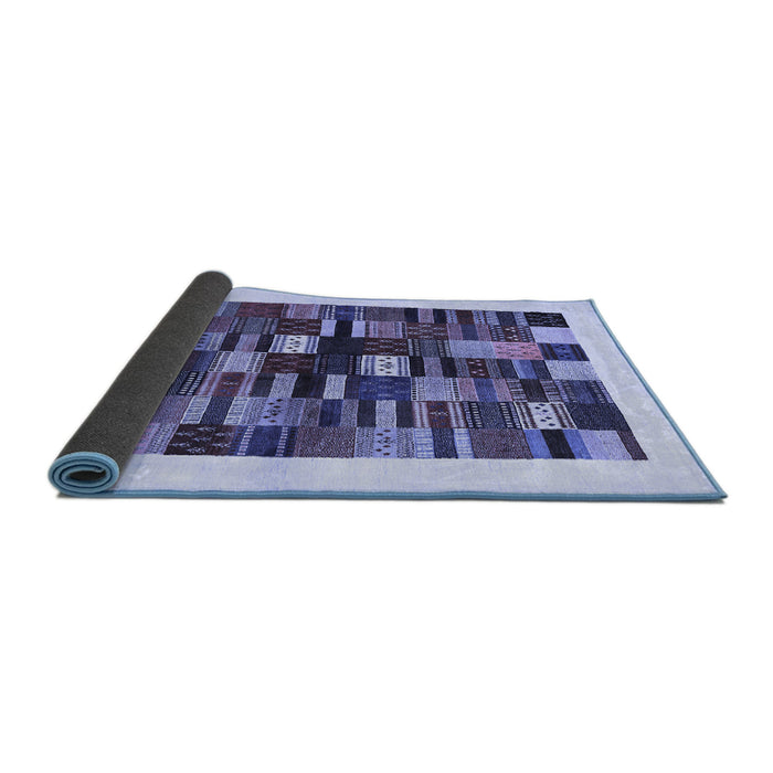 Sideview of Solid Blue Modern Rug, con1593blu