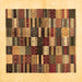 Square Solid Brown Modern Rug, con1593brn