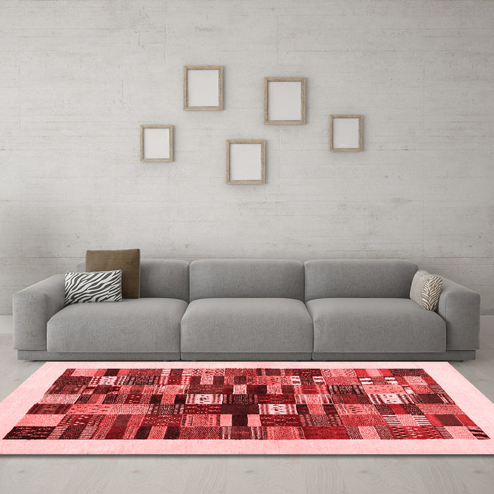 Modern Red Washable Rugs