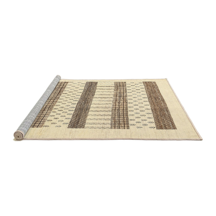 Serging Thickness of Machine Washable Contemporary Gold Rug, wshcon1594