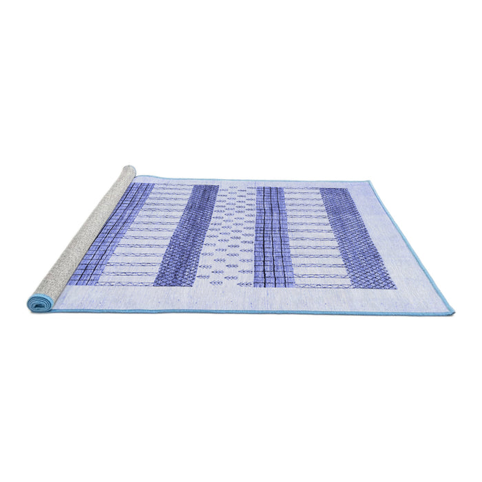 Sideview of Machine Washable Solid Blue Modern Rug, wshcon1594blu