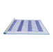 Sideview of Machine Washable Solid Blue Modern Rug, wshcon1594blu