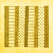 Square Solid Yellow Modern Rug, con1594yw