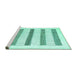 Sideview of Machine Washable Solid Turquoise Modern Area Rugs, wshcon1594turq