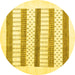 Round Solid Yellow Modern Rug, con1594yw