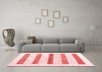 Machine Washable Solid Red Modern Rug, wshcon1594red