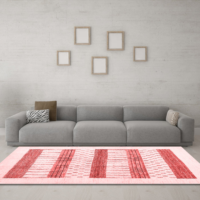 Modern Red Washable Rugs