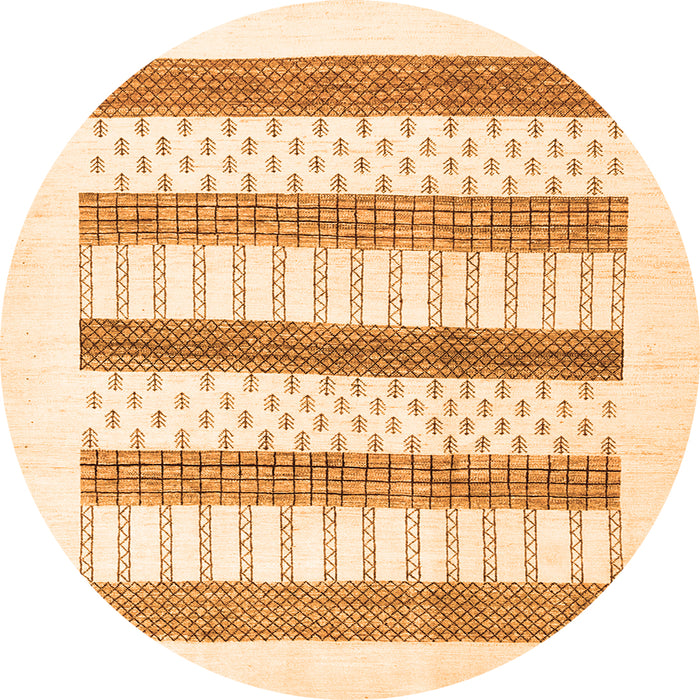 Square Solid Orange Modern Rug, con1594org